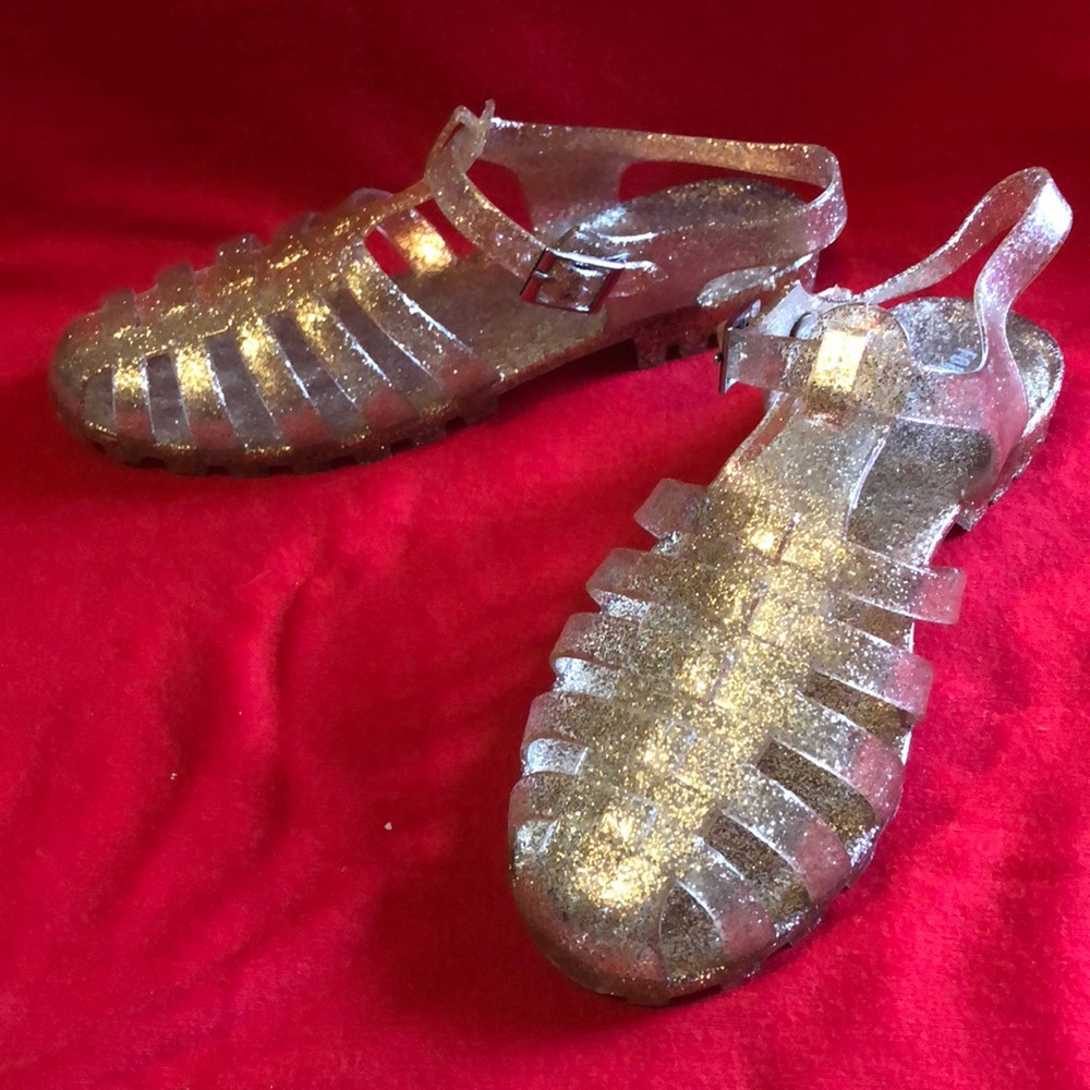 Gold forever 21 jelly sandals